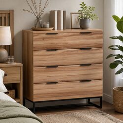 Specifications for 4 Drawer Tallboy Storage Cabinet - Rust Oak