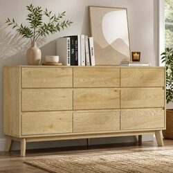 9 Drawer Chest with Pine Natural Finish - Specifications Inside