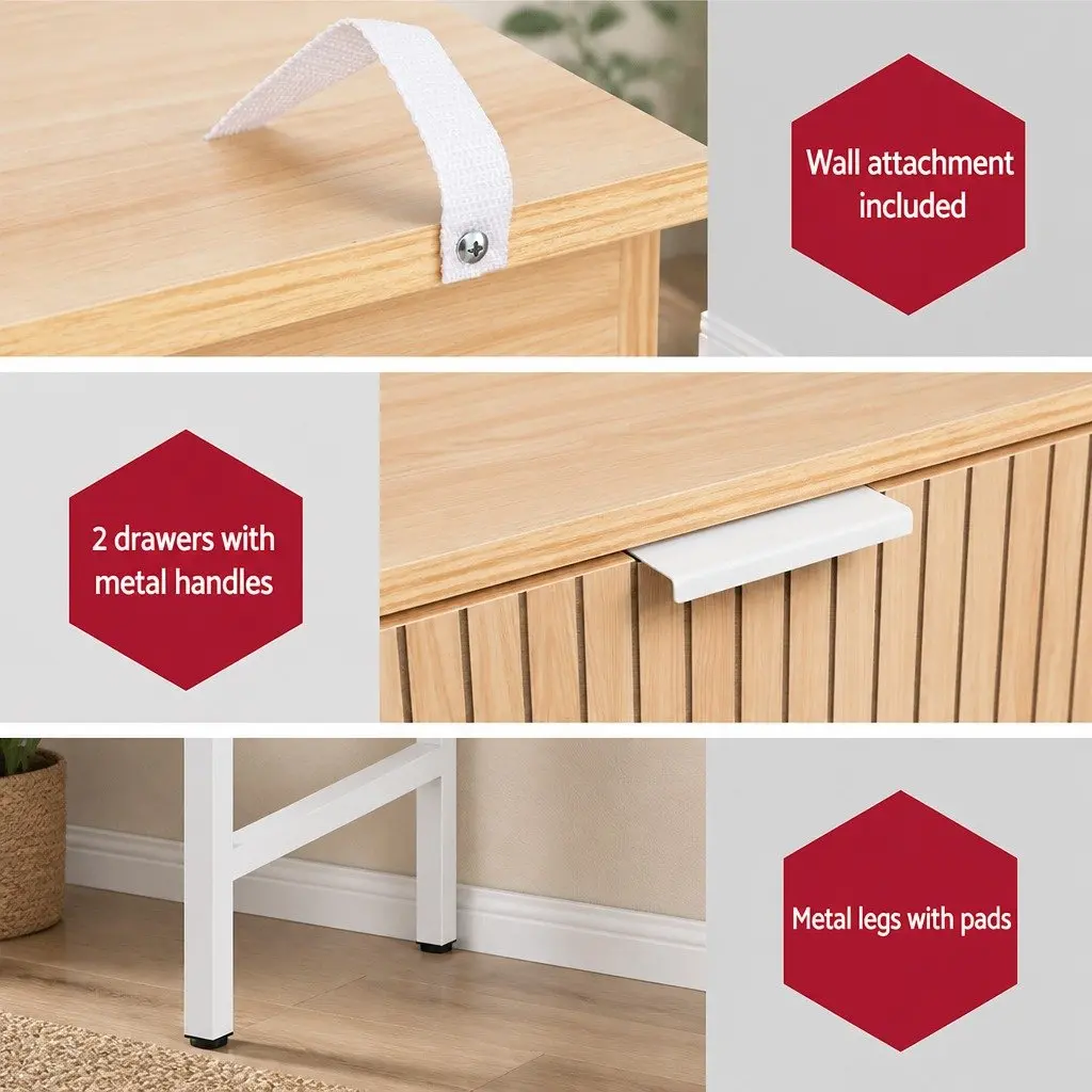 92cm Console Table with Drawers
