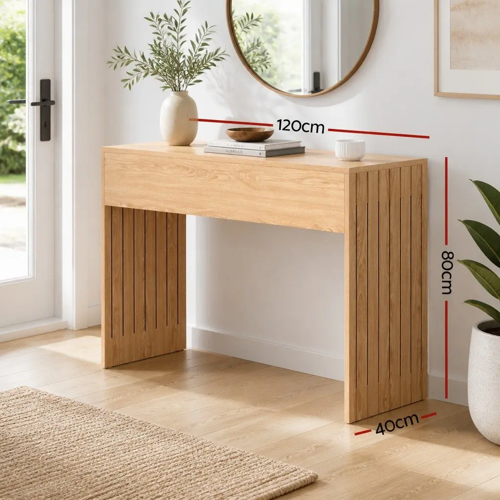 Console Table Hallway 120CM Pine Wood Grain Side Table Living Room