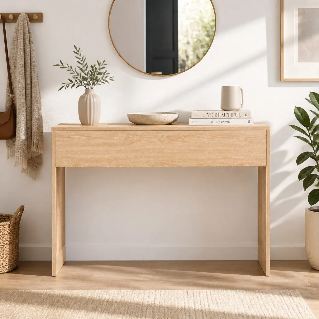 Console Table Hallway 120CM Pine Wood Grain Side Table Living Room