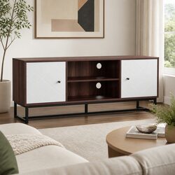 TV Unit 150cm: White Walnut Design, 40kg Capacity