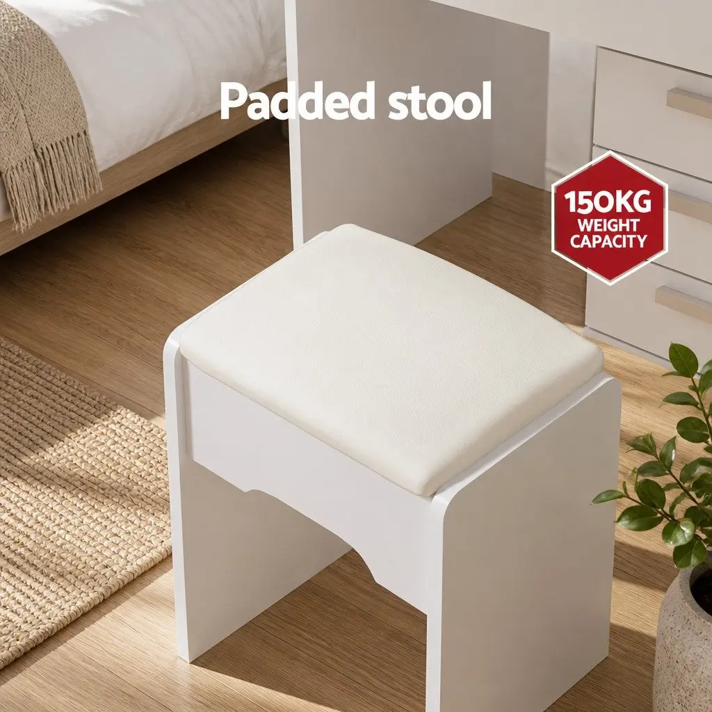 Hollywood-Style White Vanity Set