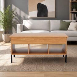 Lift Top Coffee Table Specs: Oak, 100cm W, 46cm H