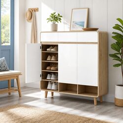 Detailed Specs for Shoe Rack Cabinet: 5 Tiers, 3 Drawers