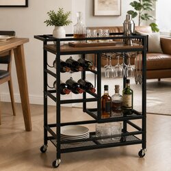 Specifications for Mobile Bar Cart with Wine Storage