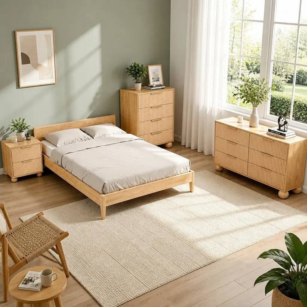 4 Drawer Chest of Drawers Dresser Storage Cabinet Bedroom Tallboy Pine 60W x 40D x 90H cm