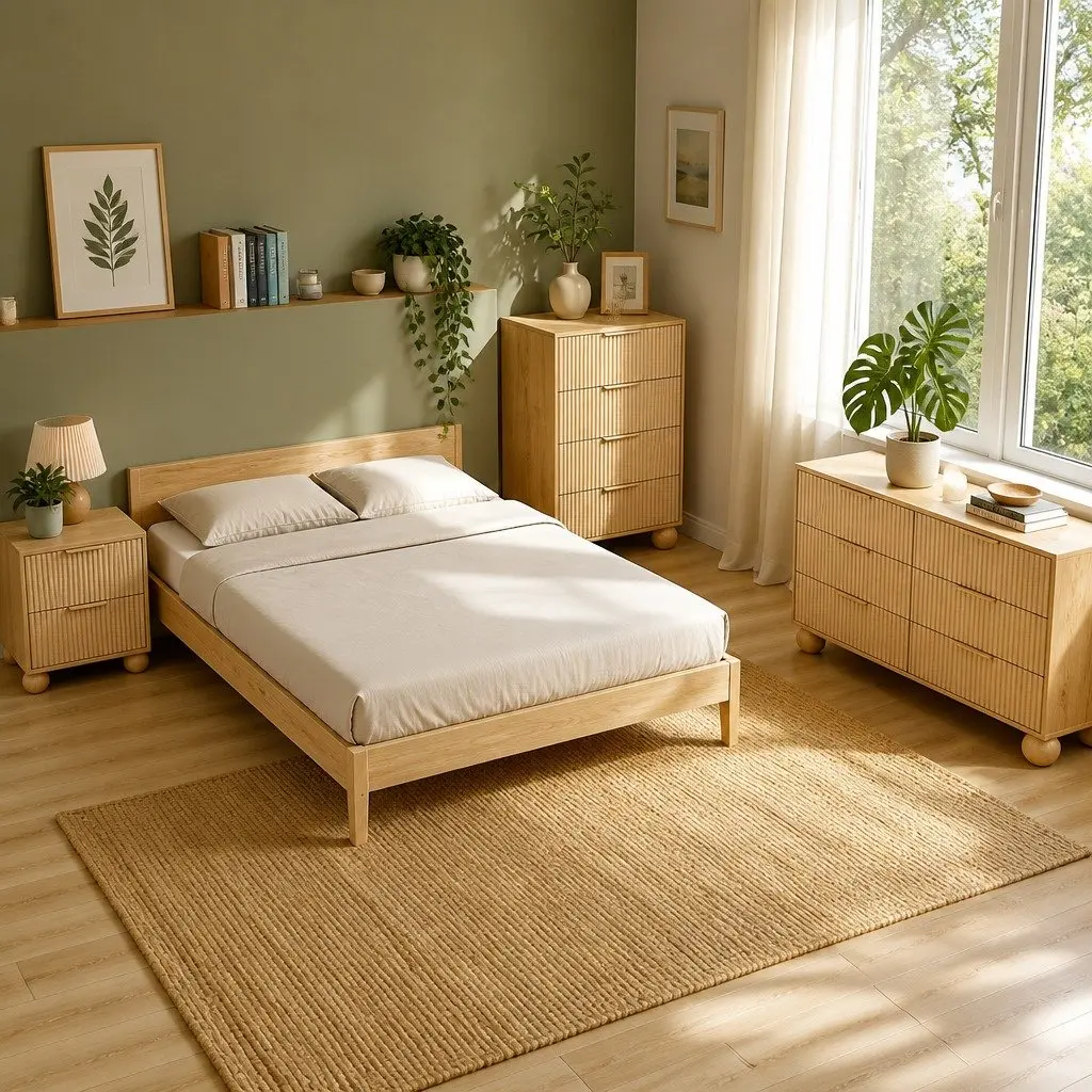 6 Drawer Chest of Drawers Dresser Storage Cabinet Bedroom Furniture 120 x 40 x 70 cm