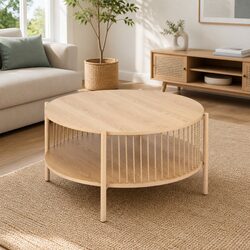 Coffee Table Specifications: 74cm Round with Storage