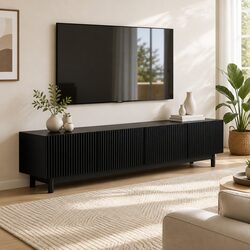 Media Console with Dimensions 180 x 40 x 45 cm in Black
