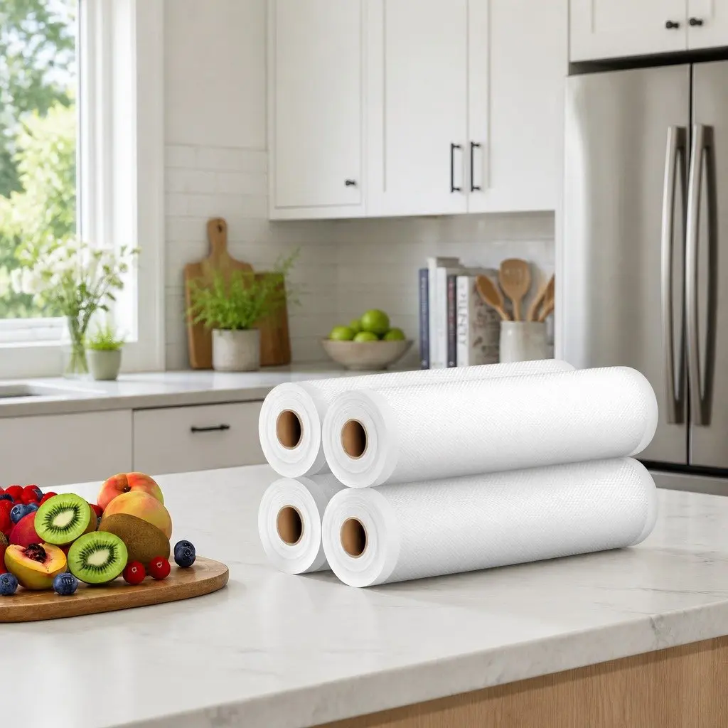 Food Vacuum Sealer Bags 28cm x 6m Roll Storage Freezer Fresh Keeping Pack 4
