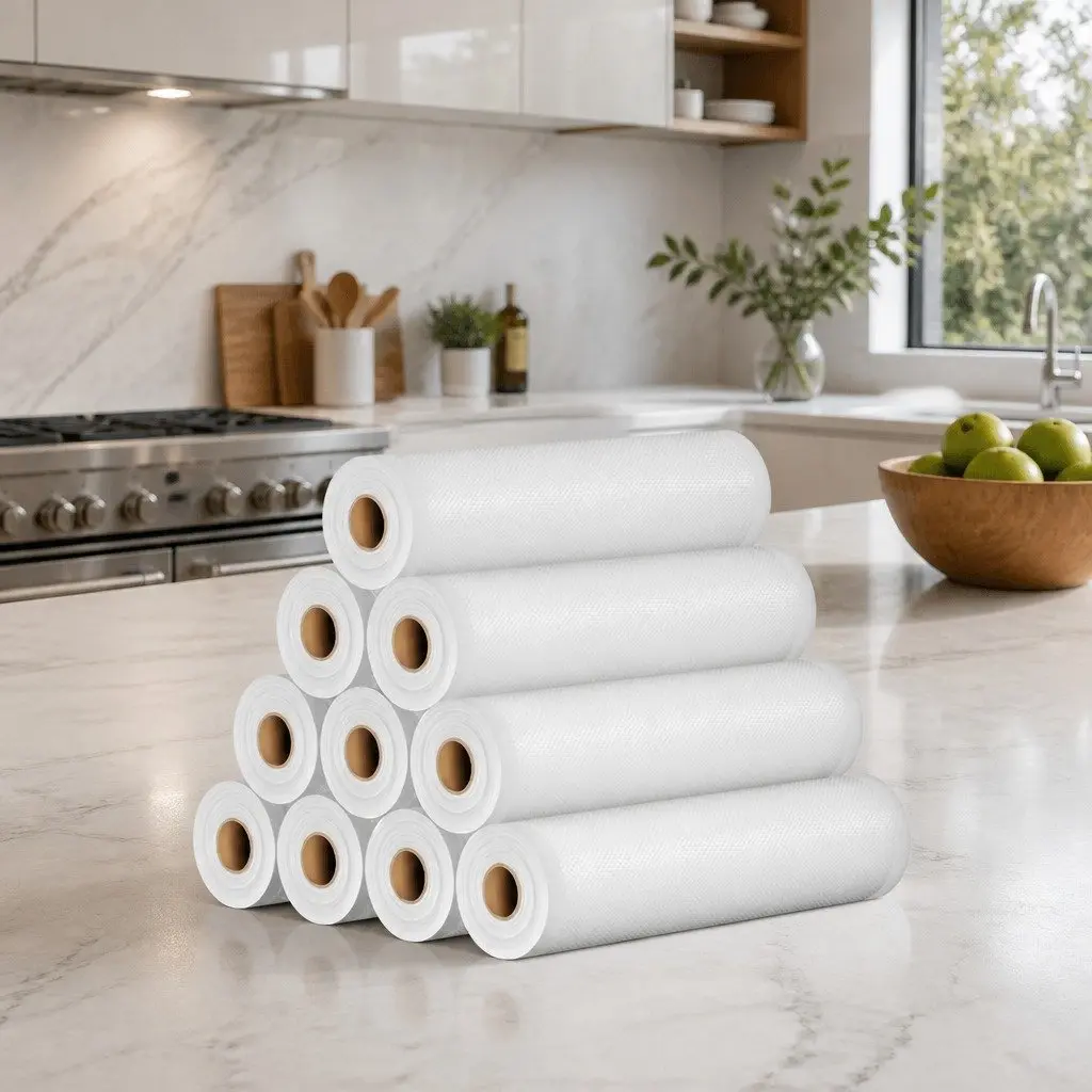 Food Vacuum Sealer Bags 10 Rolls Storage Heat Seal Free Cut Kitchen 28cmx6m