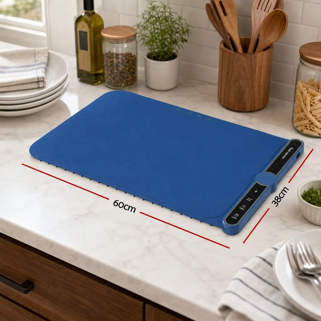 Electric Food Warming Mat 60 x 38cm Heating Tray with Timer Controls