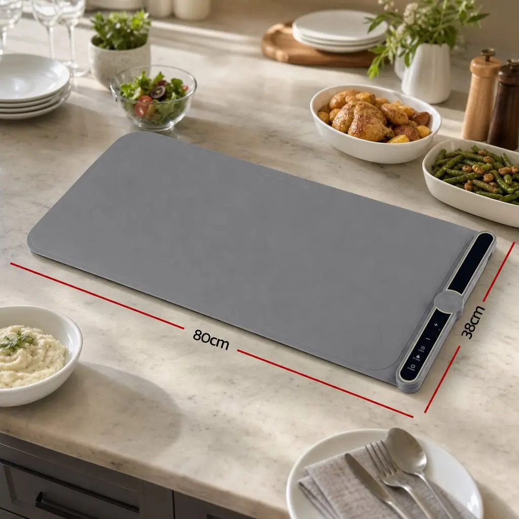 80 x 38cm Electric Food Warming Mat with 9 Heating Levels