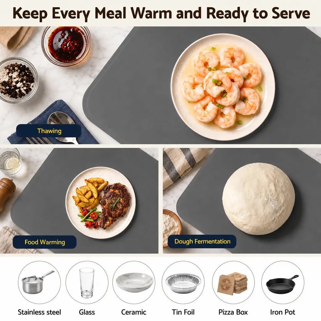80 x 38cm Electric Food Warming Mat with 9 Heating Levels