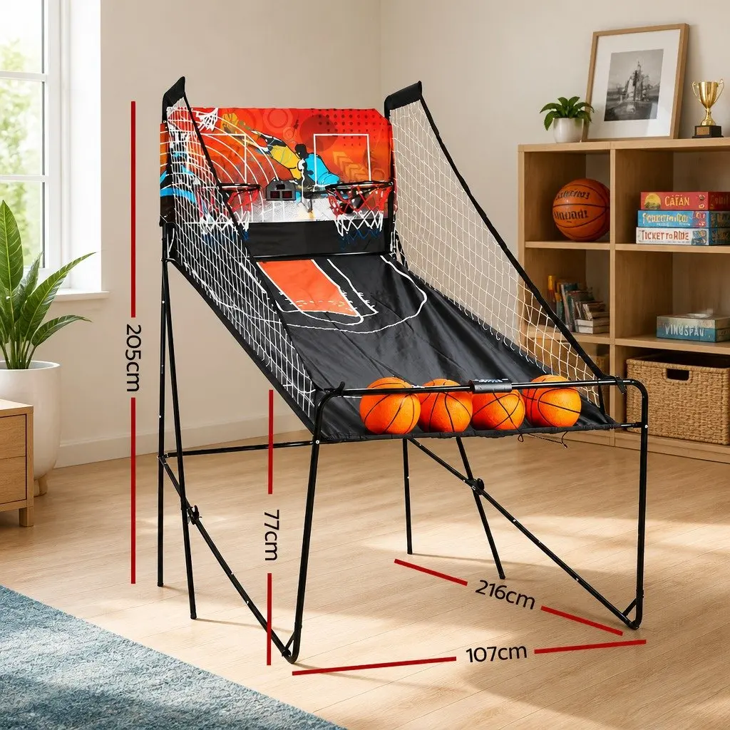 Basketball Arcade Game Electronic Scorer 8 Game Modes Double Shoot Machine Black