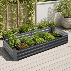 Raised Garden Bed Dimensions 180x90cm, Galvanised Steel
