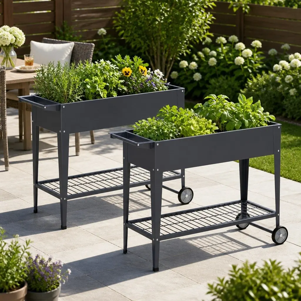 Garden Bed x2 Elevated Planter 100cm x 40cm x 80cm