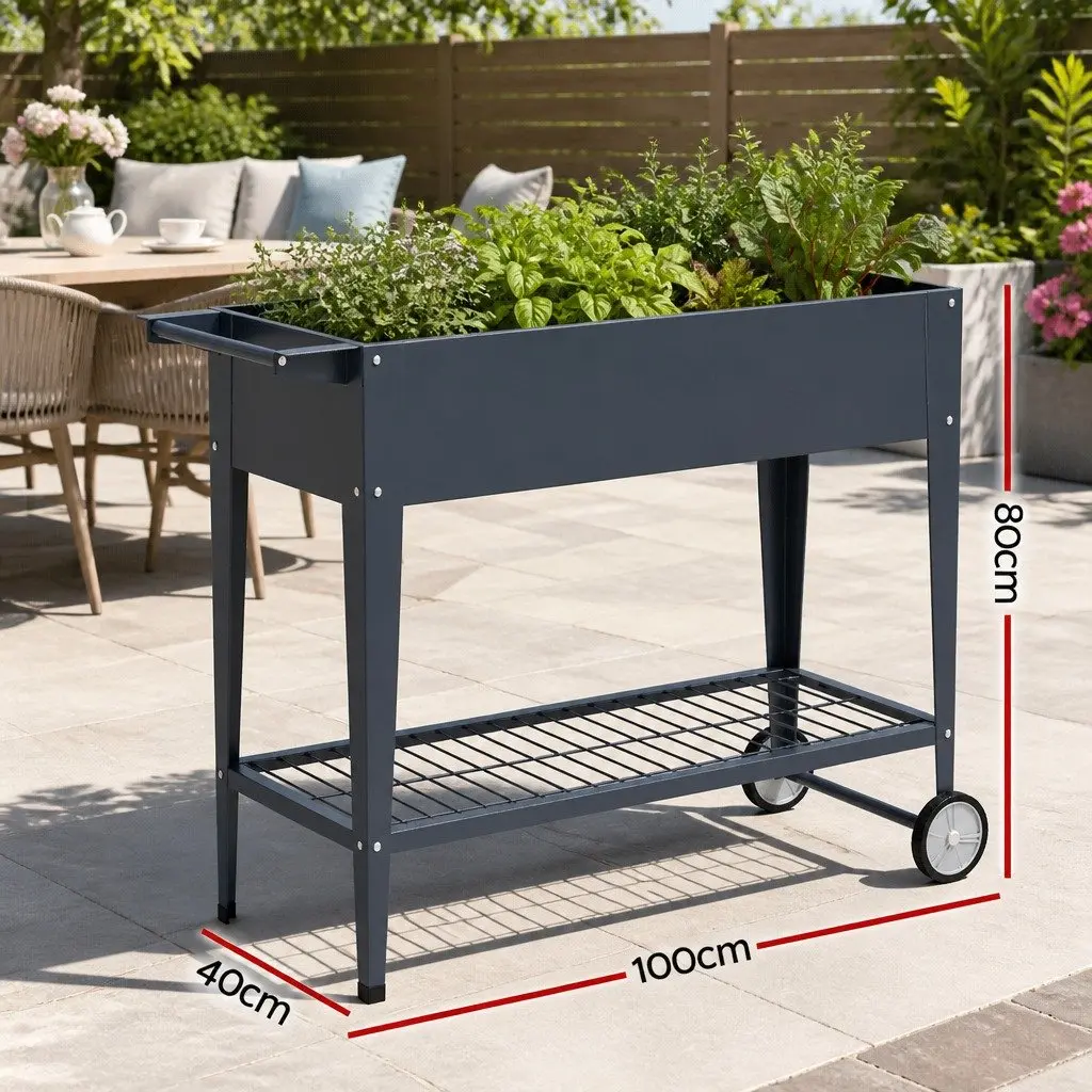 Garden Bed x2 Elevated Planter 100cm x 40cm x 80cm