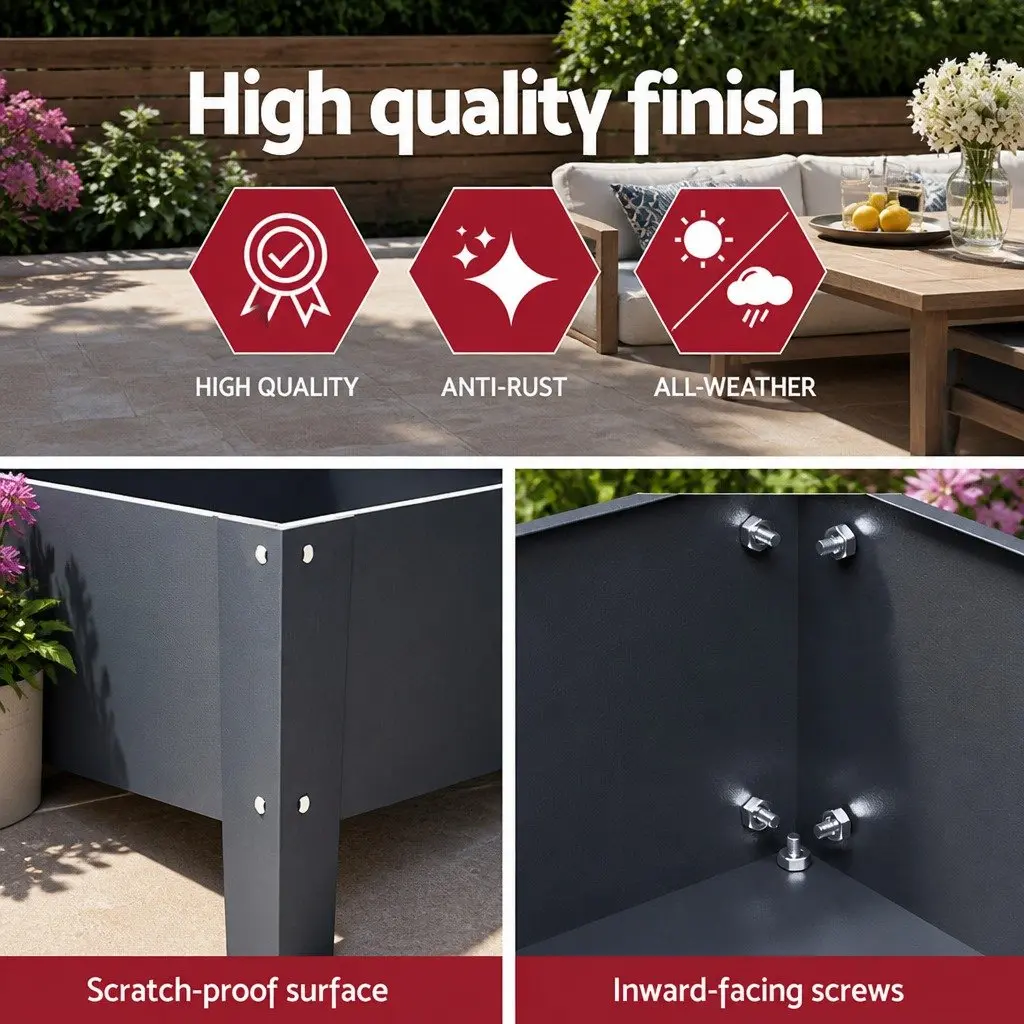 Garden Bed x2 Elevated Planter 100cm x 40cm x 80cm
