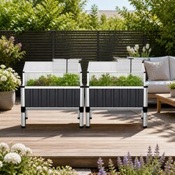 Raised Garden Bed Dimensions: 80x49x74cm with Polycarbonate Roof