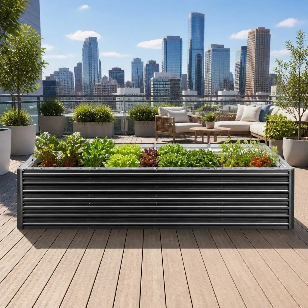 Raised Garden Bed 2-in-1 Kit 320cm Deep Planter Box Steel Vegetable Flower Pot