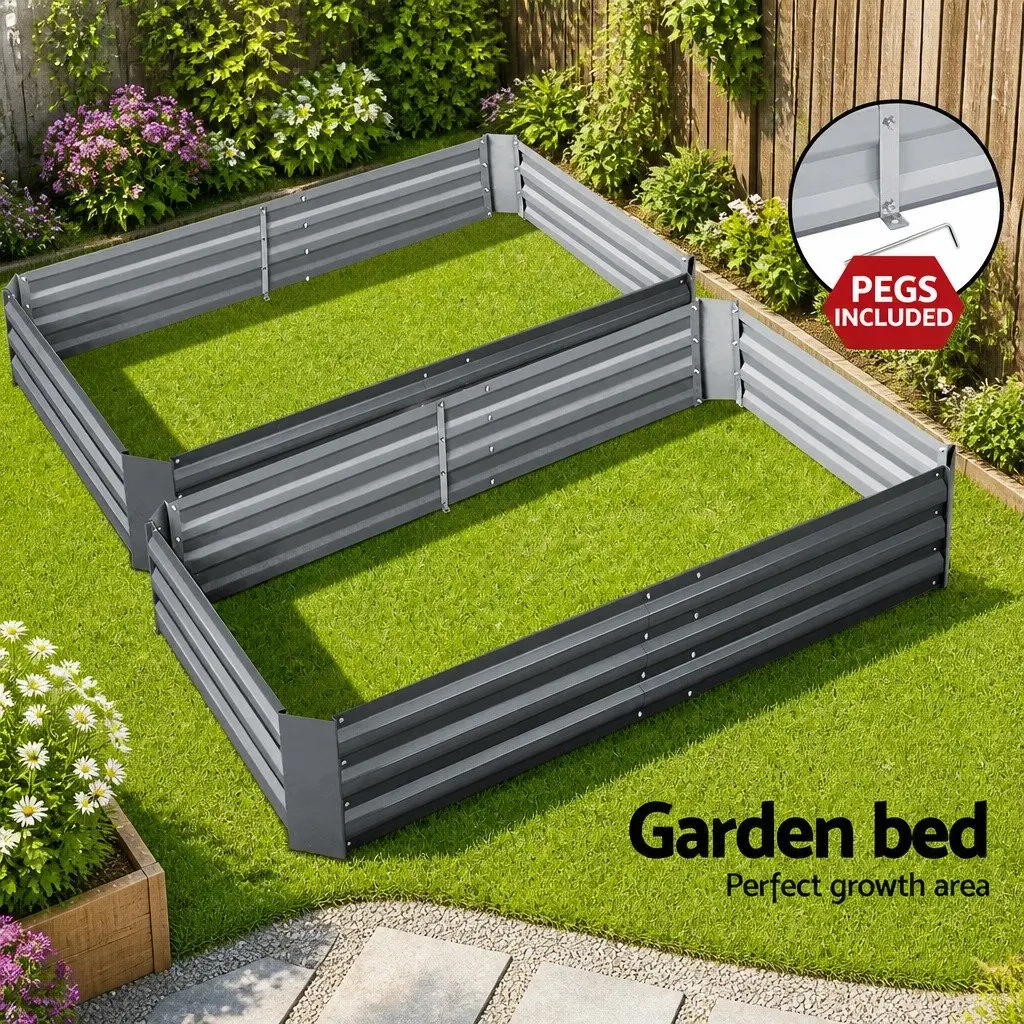 Raised Garden Bed Planter Box 150x90cm Galvanised Steel for Vegetables Herbs