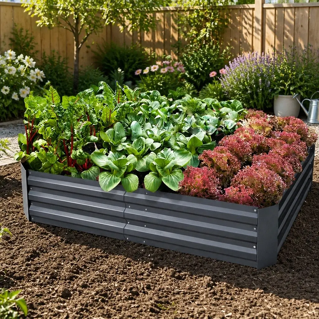 Raised Garden Bed Planter Box 150x90cm Galvanised Steel for Vegetables Herbs