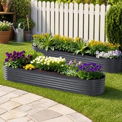 Galvanised Raised Garden Bed 320cm L x 80cm W x 42cm H