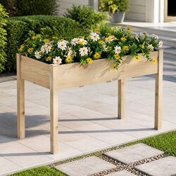 Raised Garden Bed Wooden Planter Box 120x60x80cm Elevated Container Backyard
