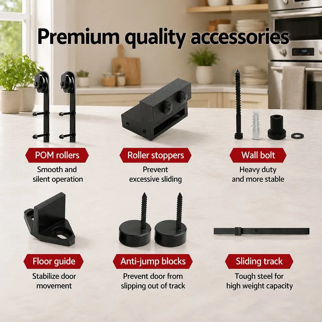 2.44m Barn Door Hardware Track Set for Interior Doors