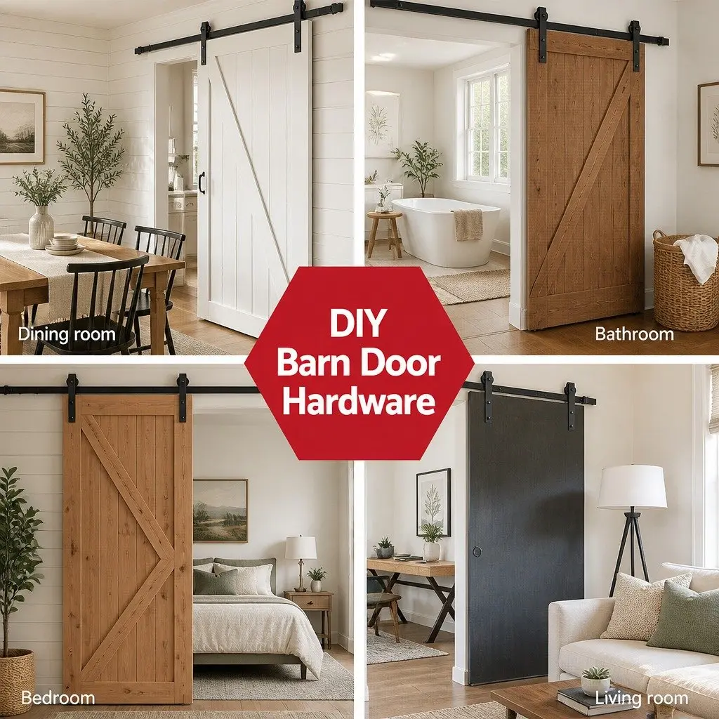 Black Steel 3m Sliding Barn Door Hardware