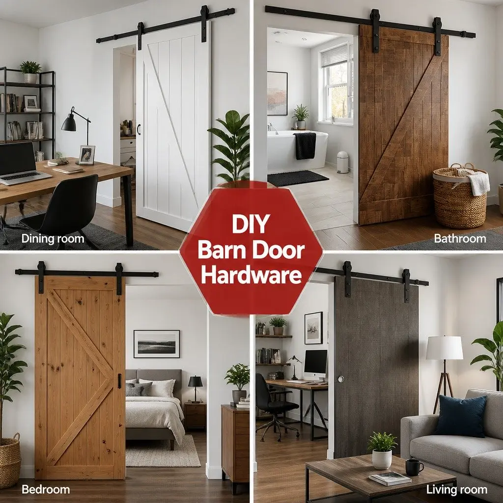Sliding Barn Door Hardware Track Set for Home 3.66m Black Steel Rail Roller Kit