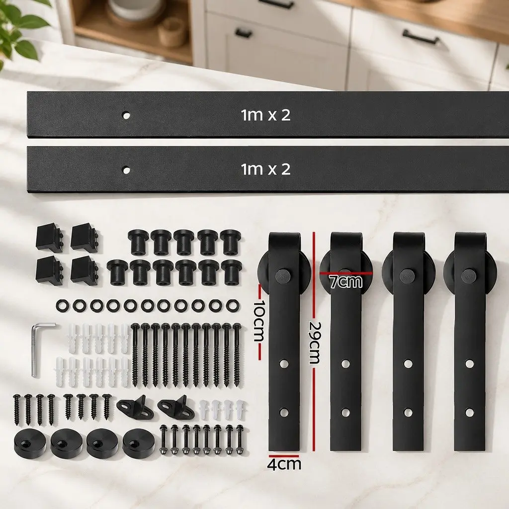 4M Sliding Barn Door Track and Roller Kit
