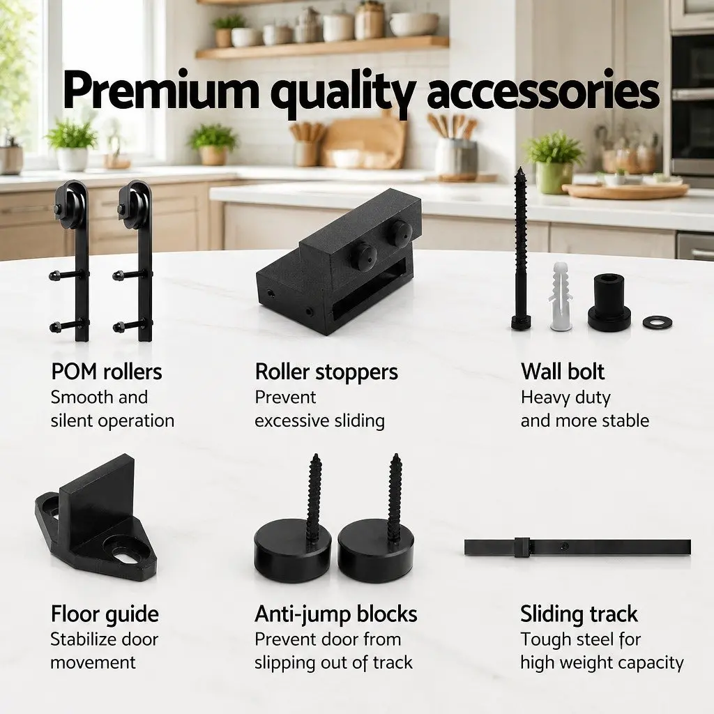 4M Sliding Barn Door Track and Roller Kit