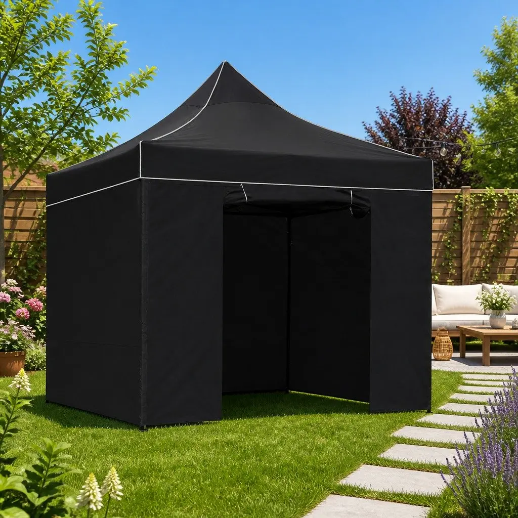 Pop Up Gazebo Tent 3x3m Folding Marquee Outdoor Canopy Shelter Black