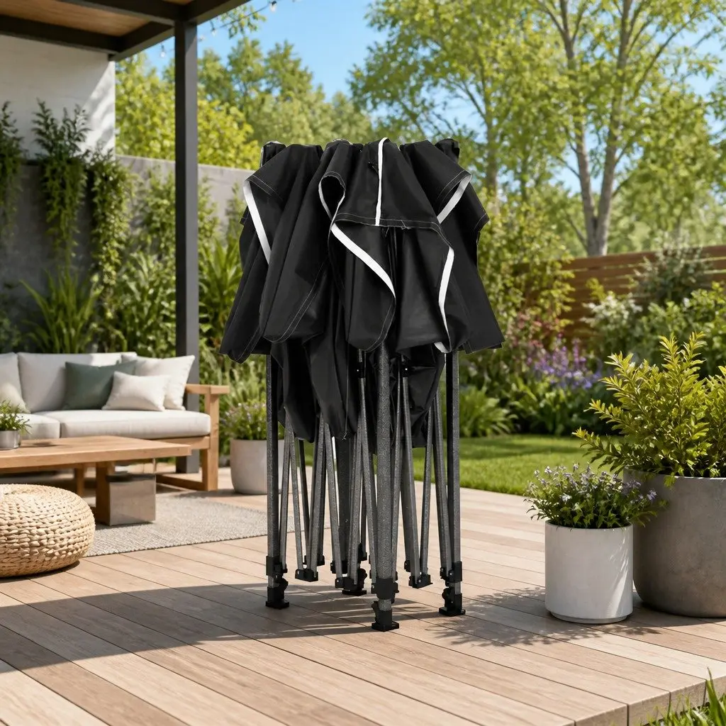 Pop Up Gazebo Tent 3x4.5m Folding Marquee Outdoor Garden Canopy Shelter Black