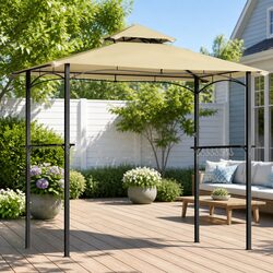 Outdoor Grill Gazebo Patio Shelter Canopy Shade BBQ Garden Marquee with Hooks