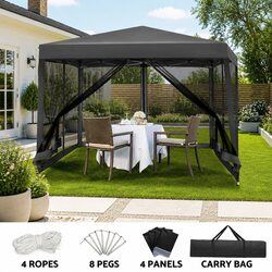 3x3m Pop Up Gazebo with Waterproof Roof and Mesh Walls