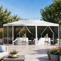 Detailed 3x6m Pop Up Gazebo Tent with Mesh Walls