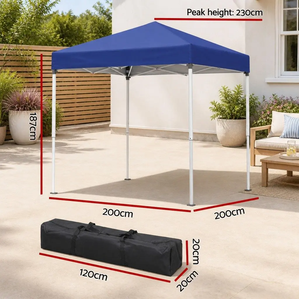 Gazebo Outdoor Patio Garden 2x2m Blue Portable Canopy