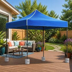 3x3m Pop Up Gazebo Specs: Blue Canopy & Base Pods