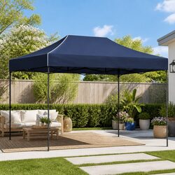 Pop Up Gazebo 3x4.5m Specifications: Steel Frame, Navy