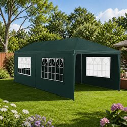 3x6m Gazebo with Removable Panels and Steel Frame