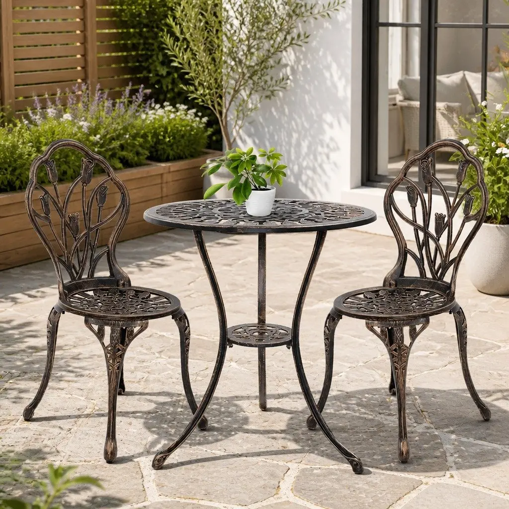 3PC Bronze Outdoor Bistro Set