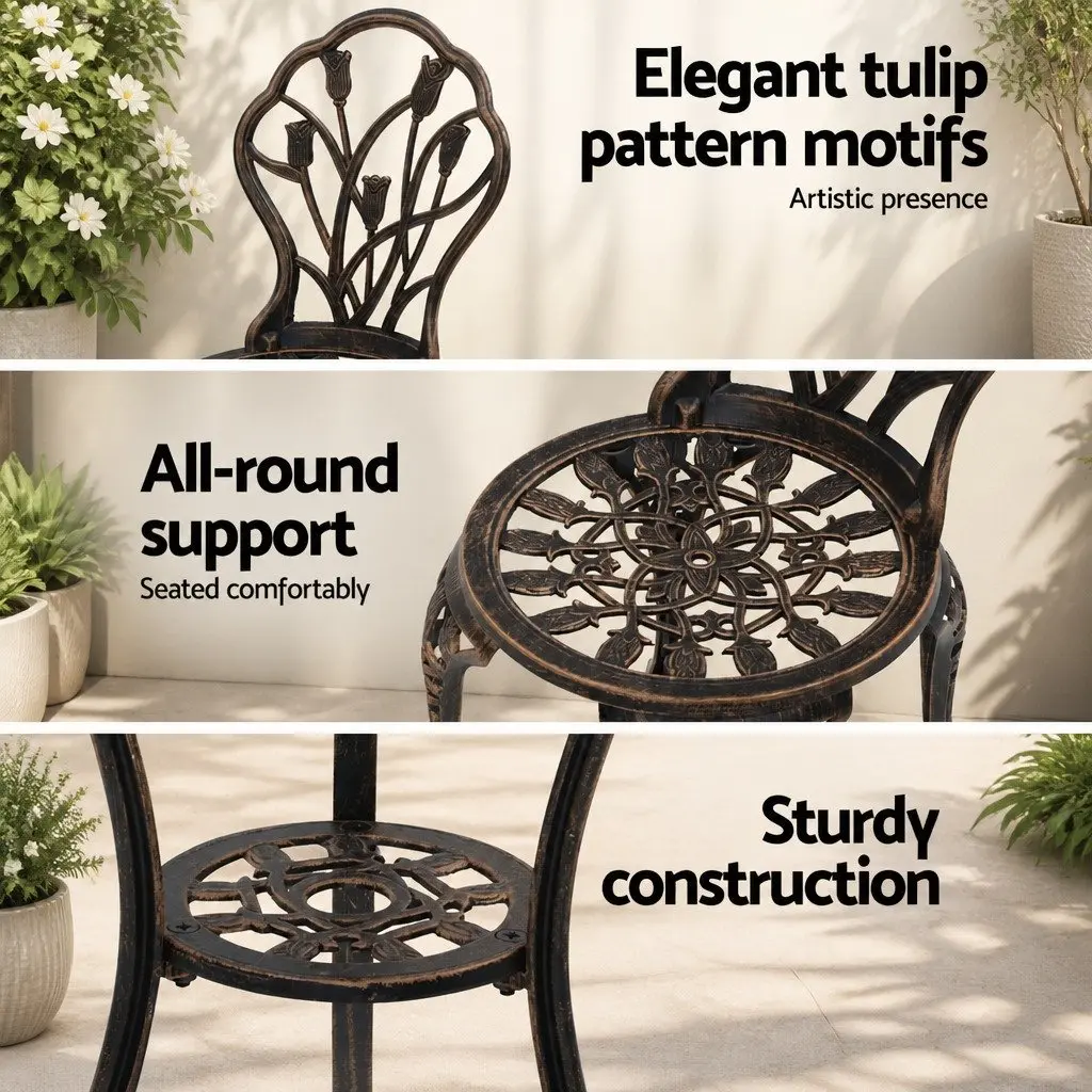 3PC Bronze Outdoor Bistro Set