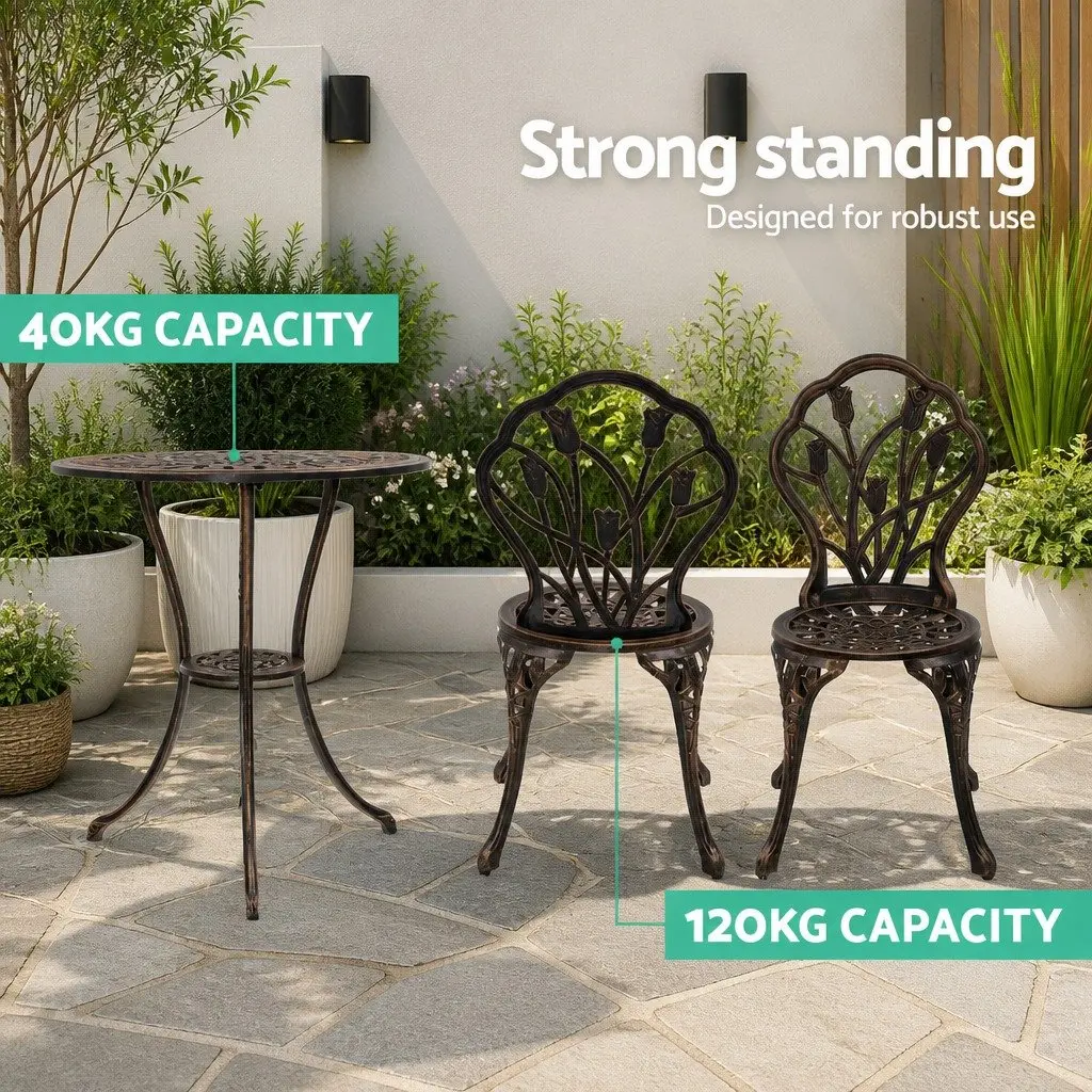 3PC Bronze Outdoor Bistro Set
