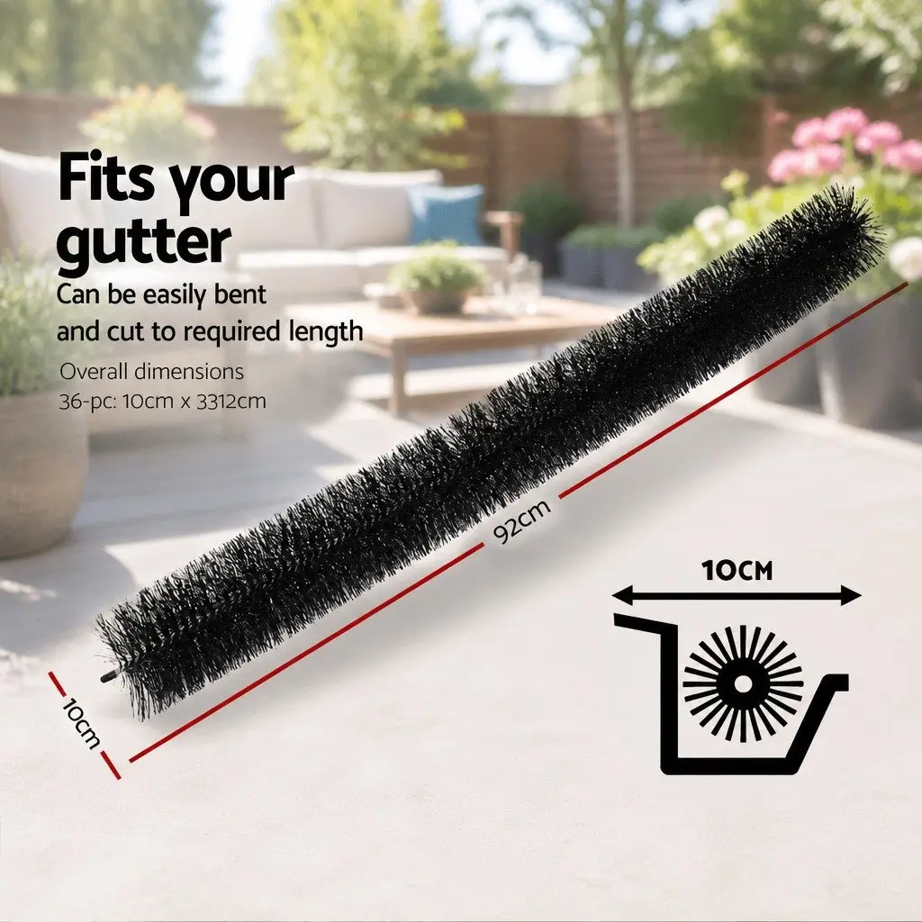 Gutter Guard Brush 92cm x 10cm Debris Protection Nylon Bristles 36 Pieces Pack