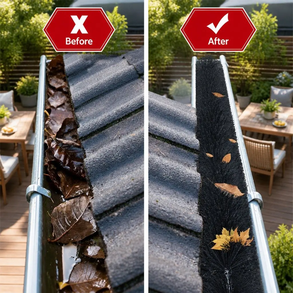 Gutter Guard Brush 92cm x 10cm Debris Protection Nylon Bristles 36 Pieces Pack