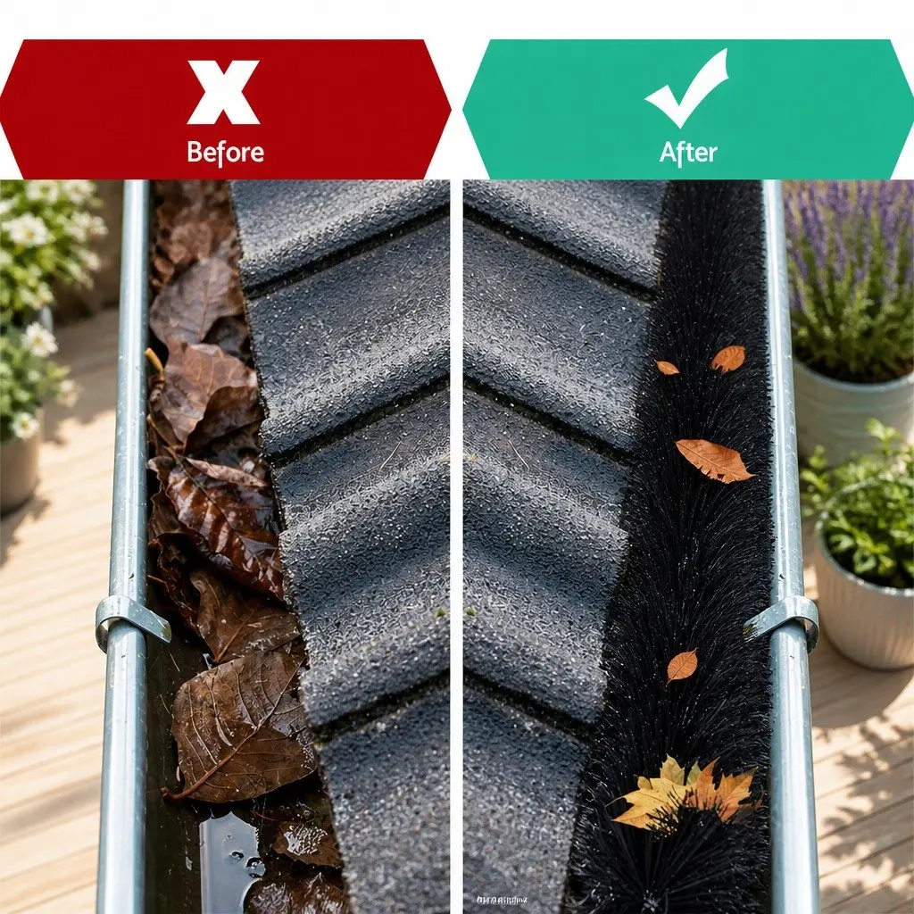 Gutter Guard Brush 16M 92X10cm Black Debris Protection Nylon Bristles Pack 18